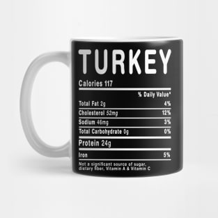 Funny Turkey Nutrition Thanksgiving Costume Mug